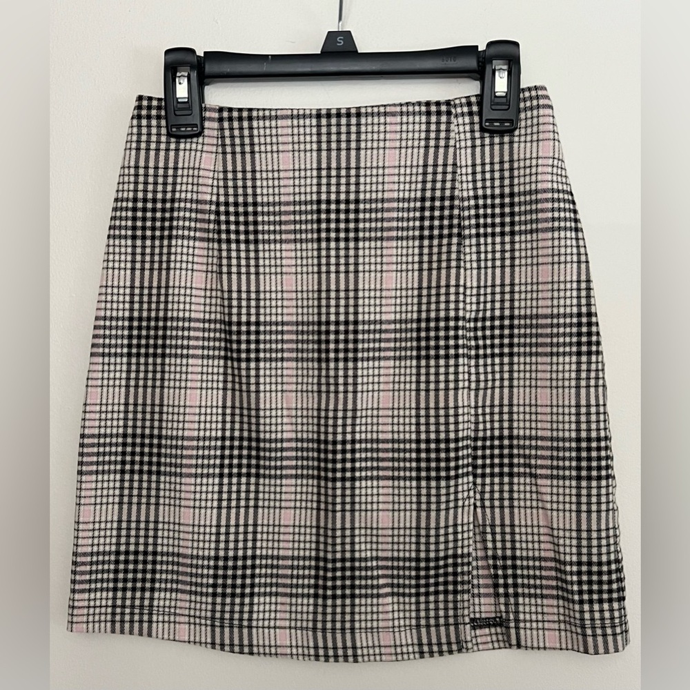 Wild Fable Plaid Pencil Skirt - Black, Light Pink, White, and Beige Plaid
